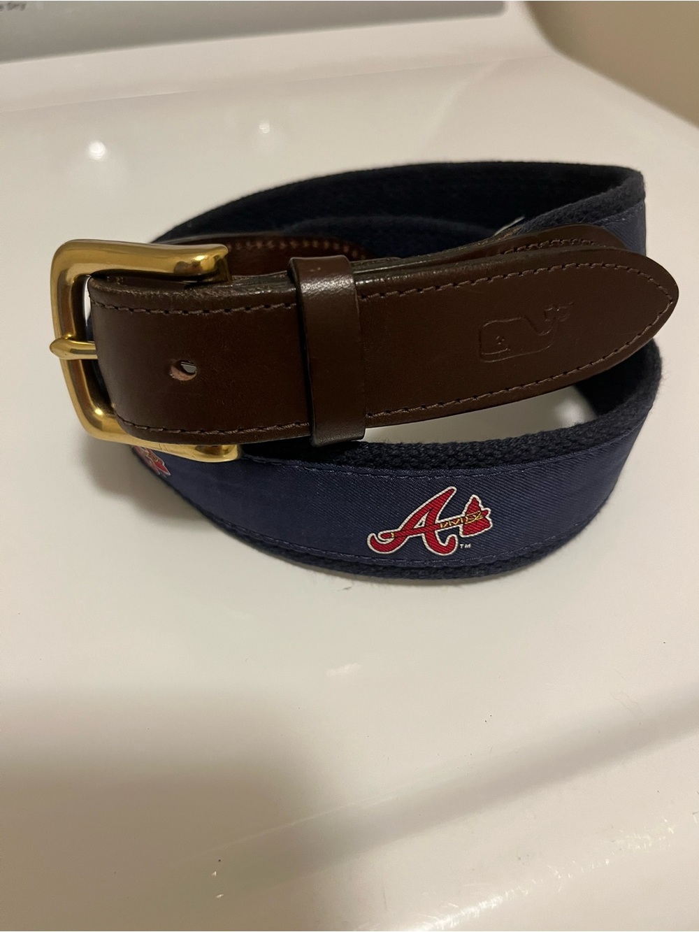 Vineyard Vines Atlanta Braves Canvas Club Belt